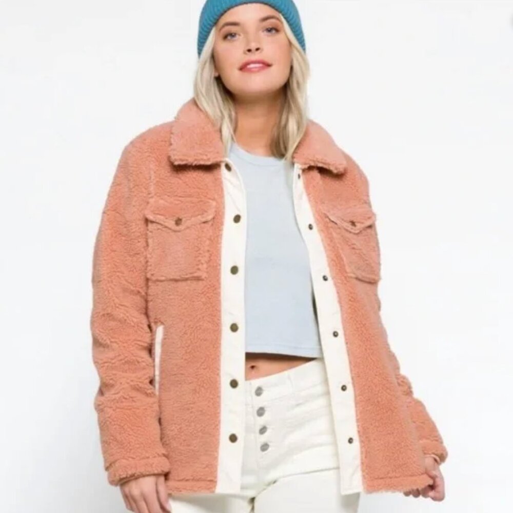 Faherty Eldridge Sport Sherpa Teddy Jacket Tuscany Fleece Size xs Cabin Gorp - Picture 9 of 10